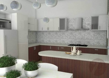 White Modular Kitchen - Italian Style