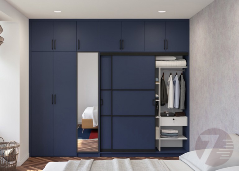 Dark Blue Wardrobe - Matt Finish